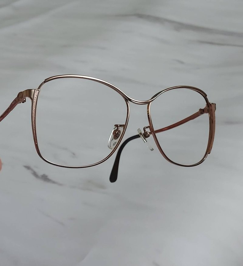 古董眼镜 桃金色圆弧镜面金属镜框  普普年代 老品全新 - 眼镜/眼镜框 - 其他金属 金色
