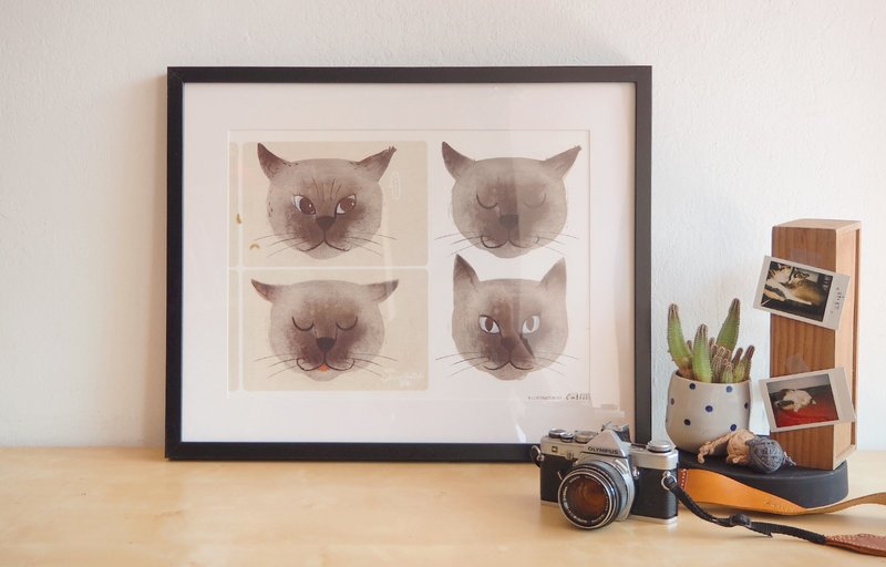 Poster Siamese cat - 海报/装饰画/版画 - 纸 咖啡色