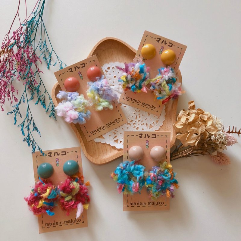 popcorn popcorn - 耳环/耳夹 - 其他材质 