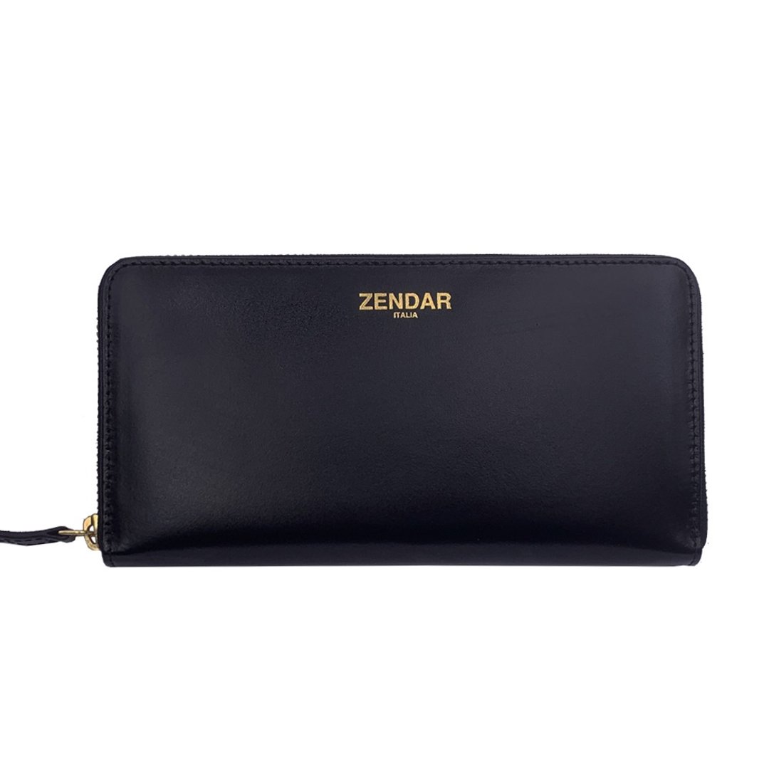ZENDAR 限量1折 顶级小牛皮金标拉链长夹 全新专柜展示品 - 皮夹/钱包 - 真皮 黑色