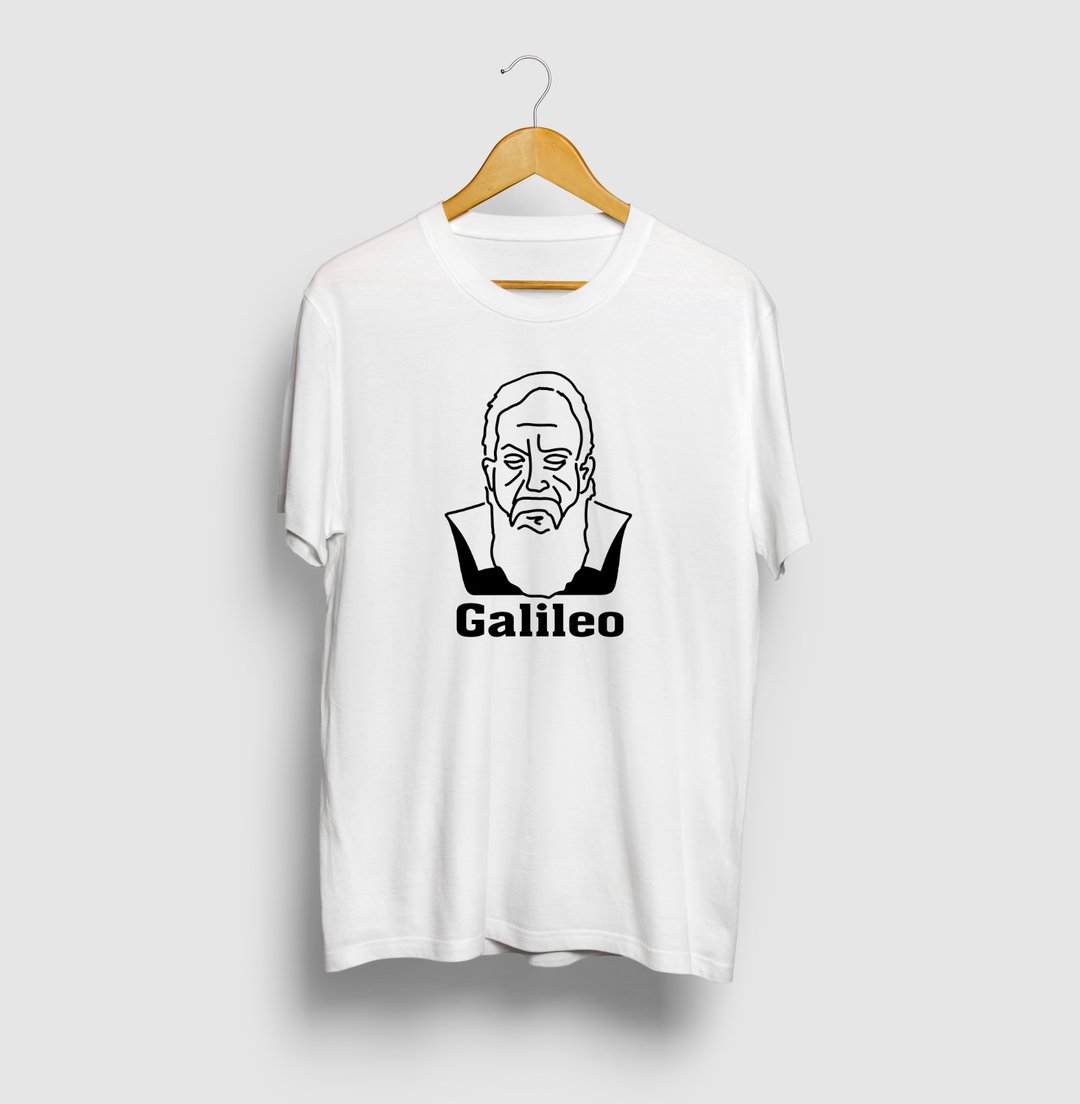 Galileo Galilei Illustration T-shirt History Great Art - 女装 T 恤 - 棉 白色