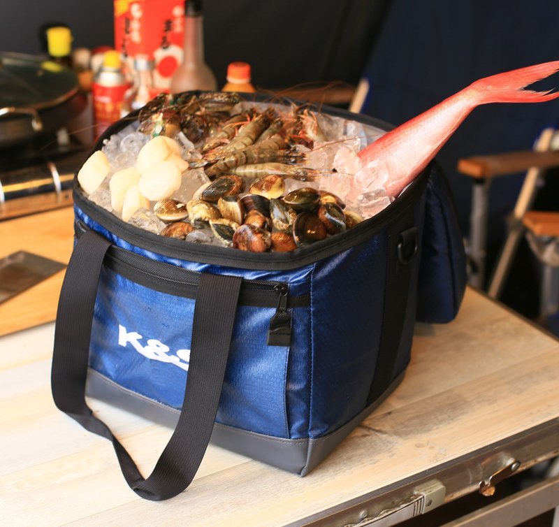 露营 野餐 保冷袋 -深海蓝25L-100% 防水升级 大容量可折叠(预购) - 露营用品 - 防水材质 蓝色