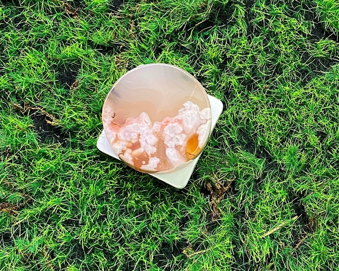 天然果冻体樱花玛瑙风景石 可爱 浪漫 能量 旺姻缘 旺人缘 - 摆饰 - 玉石 多色