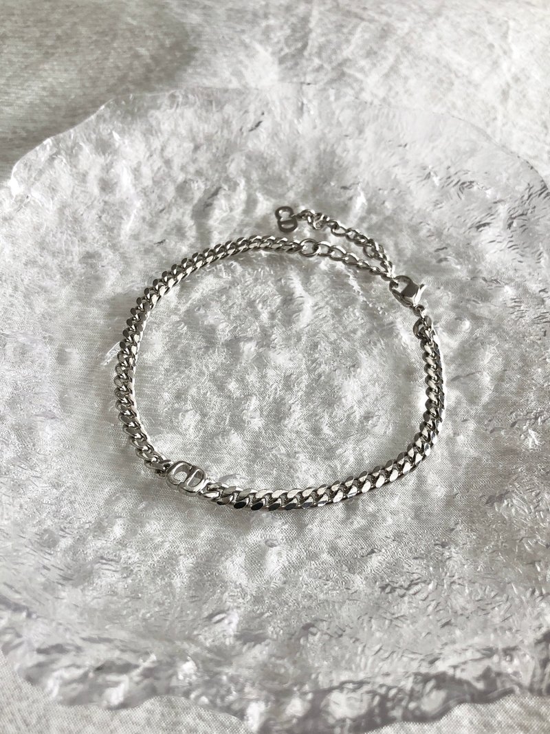 【 日本直送 名牌中古包 】Christian Dior 迪奥 手链 银色 CD Logo vintage 古董 iip5ay - 手链/手环 - 其他材质 银色