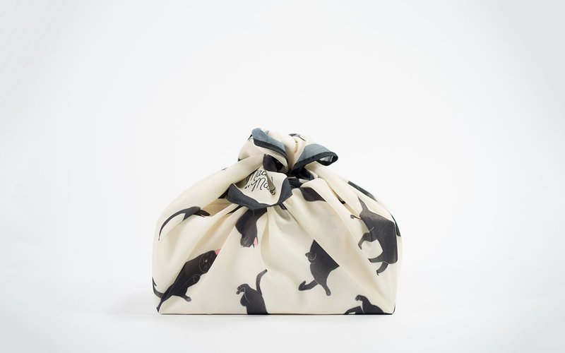 Yellow Cat Polyester Cottonsilk Wrap, Furoshiki, Scarf, Shawl, Headband, - 丝巾 - 丝．绢 白色