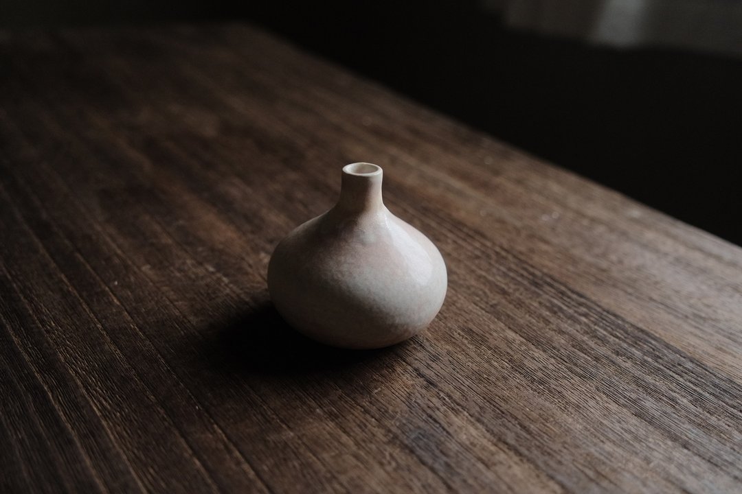 萨卡山区・璎・细口花瓶3 - 花瓶/陶器 - 陶 粉红色