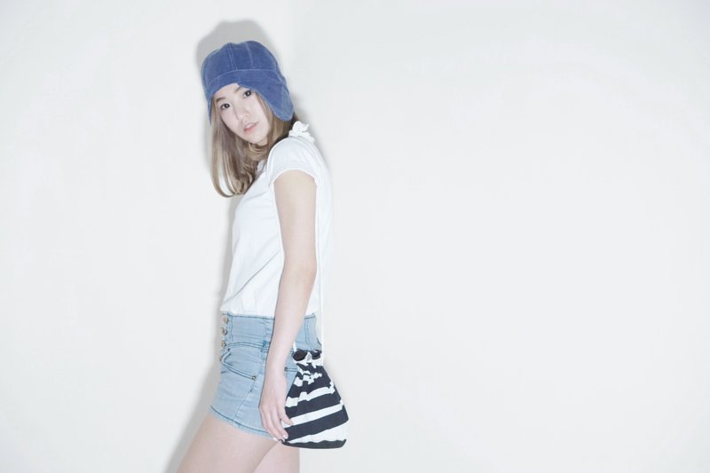 蓝天空飞型遮耳帽<中性-双面> - 帽子 - 棉．麻 蓝色