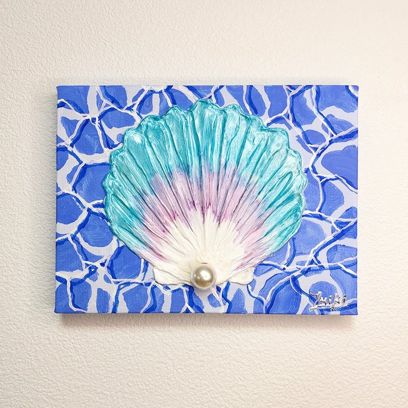 原画 压克力画 贝壳 18×14cm - 海报/装饰画/版画 - 其他材质 蓝色