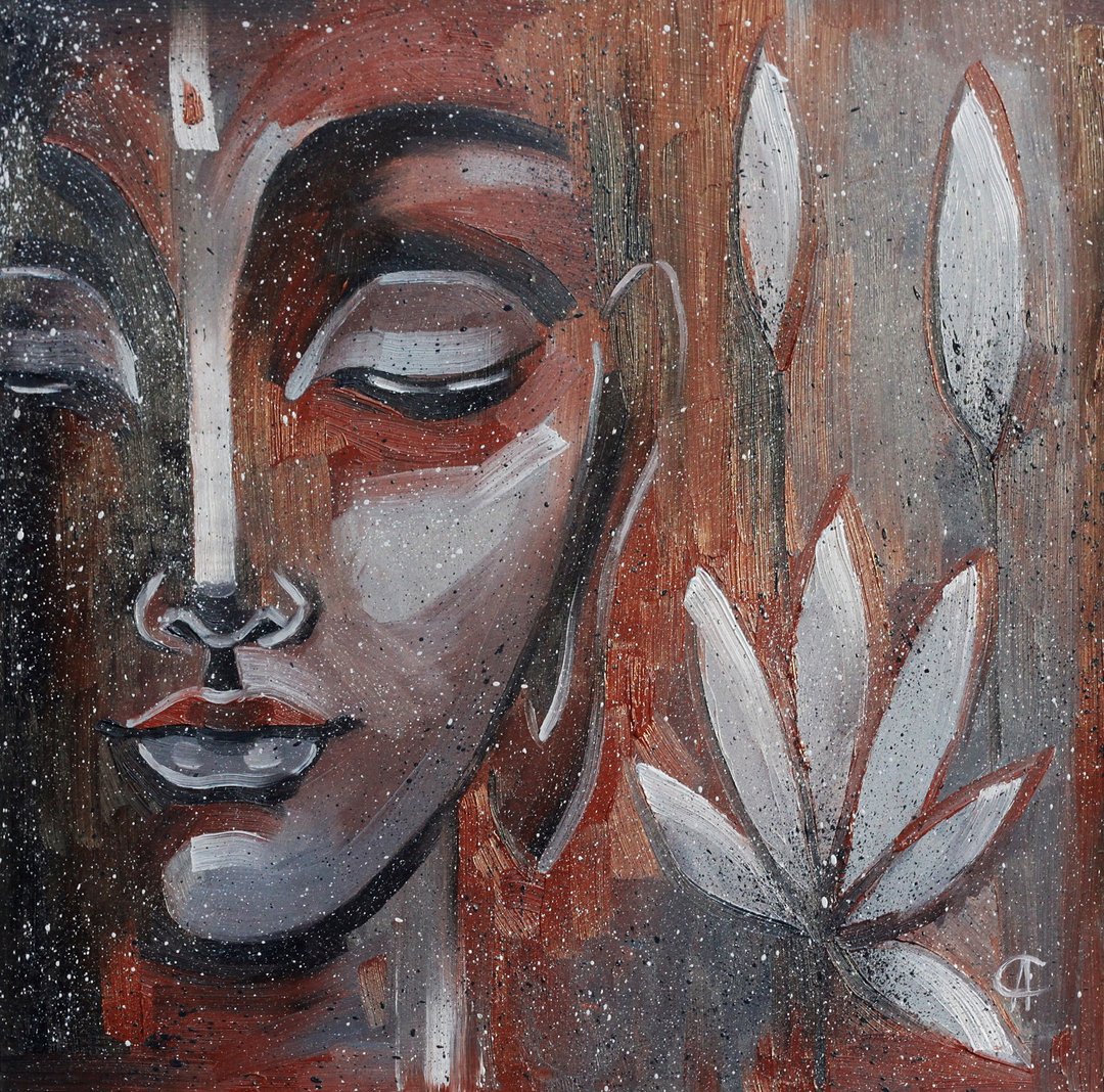 佛画冥想原始艺术禅宗艺术精神装饰 - 海报/装饰画/版画 - 其他材质 灰色