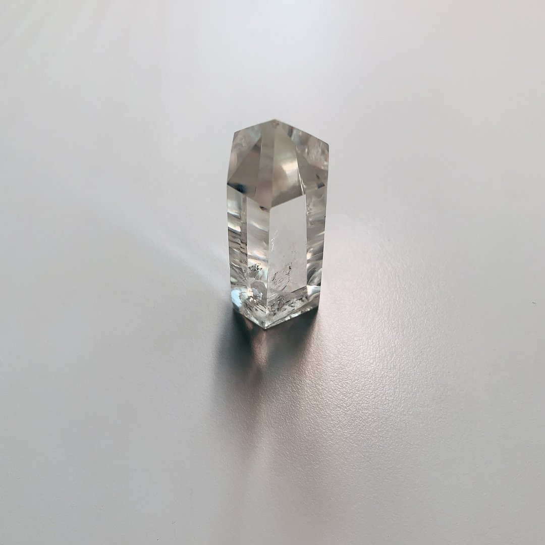 CrystalCorner 隅石丨天使之翼蓝针水晶丨巴西蓝针白水晶柱 77.5g - 摆饰 - 水晶 白色