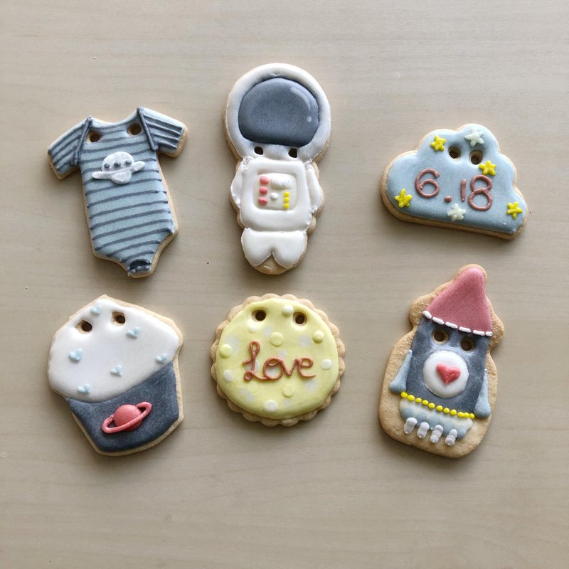 NIJI Cupcake 太空世界收涎糖霜饼干组合 - 手工饼干 - 新鲜食材 多色