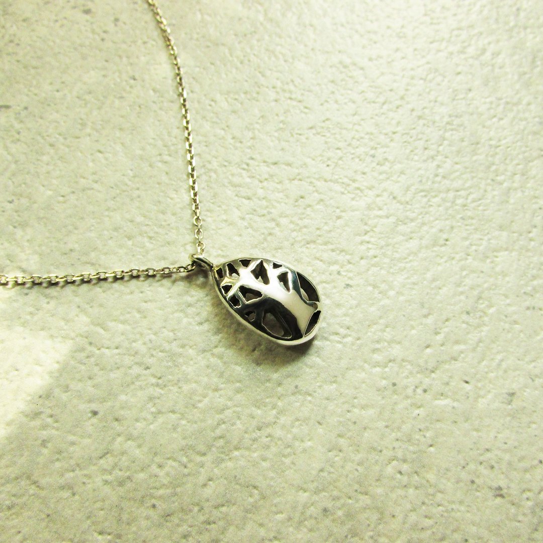 tree a necklace_树木a项链 | 925纯银 限量 设计师手作 - 项链 - 银 银色