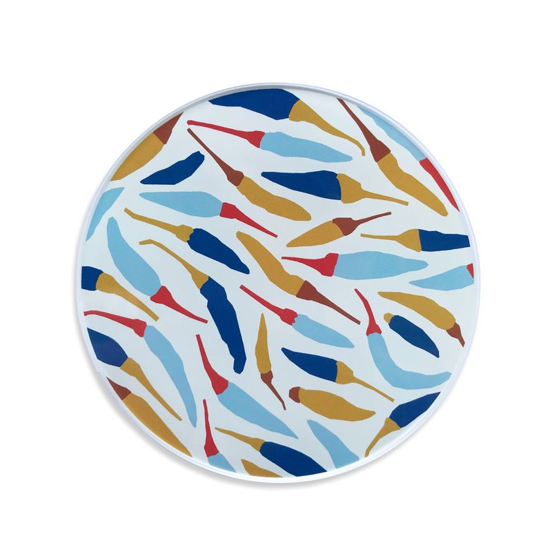 杯垫 I 鸟眼辣椒图案 - 4 件套 - 杯垫 - 压克力 多色