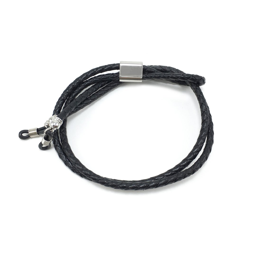 Genuine Leather Eyewear Strap ( Black ) - 挂绳/吊绳 - 真皮 黑色