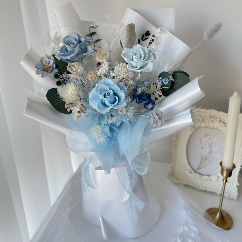 SEE 看见花艺设计 | 永生花 | 玫瑰 | 浪漫永恒蓝不凋花束 - 干燥花/捧花 - 植物．花 