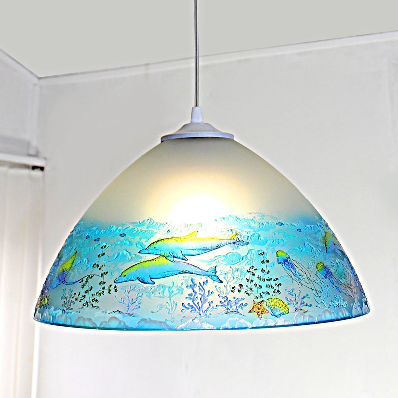 Pendant Light,Nautical Home Decor,Lighting Beach House,Stained glass. - 灯具/灯饰 - 玻璃 蓝色