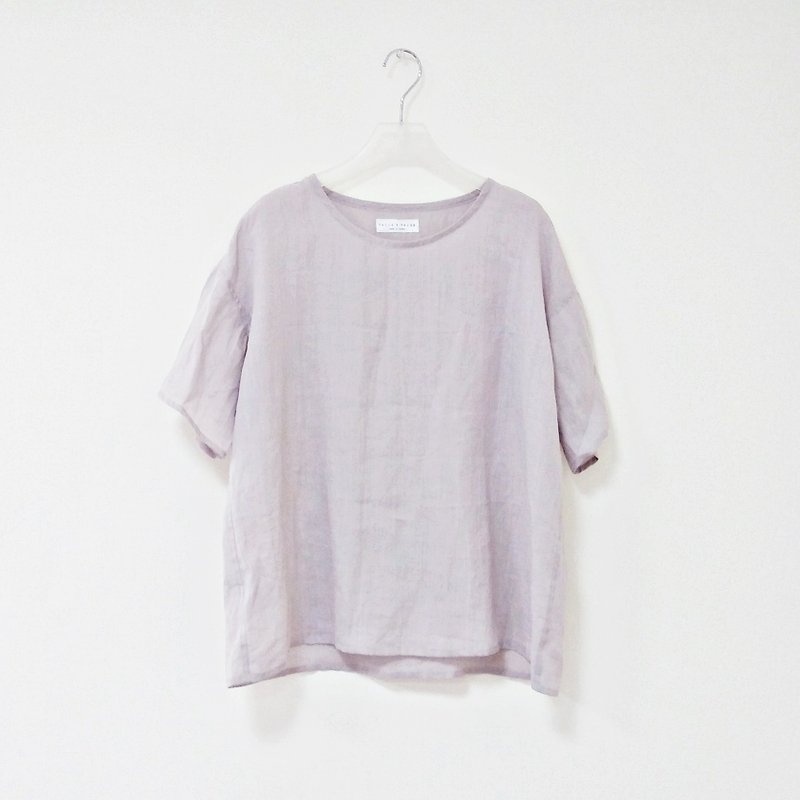 最后1件~Feliz & Recap [ 落肩袖短衫 ] 苎麻 浅灰 - 女装上衣 - 棉．麻 灰色