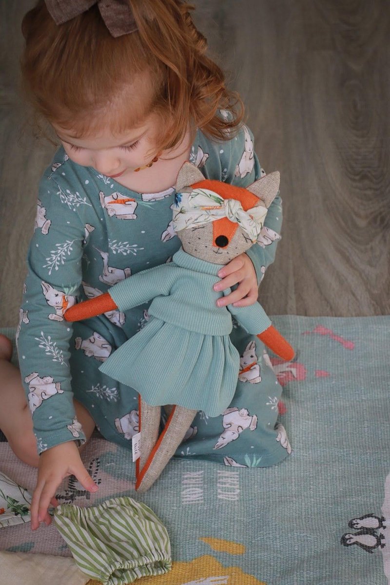 Fox, organic fox, Eco plush fox, Kids soft cuddly toys, Nursery stuffed animal - 玩具/玩偶 - 环保材料 红色