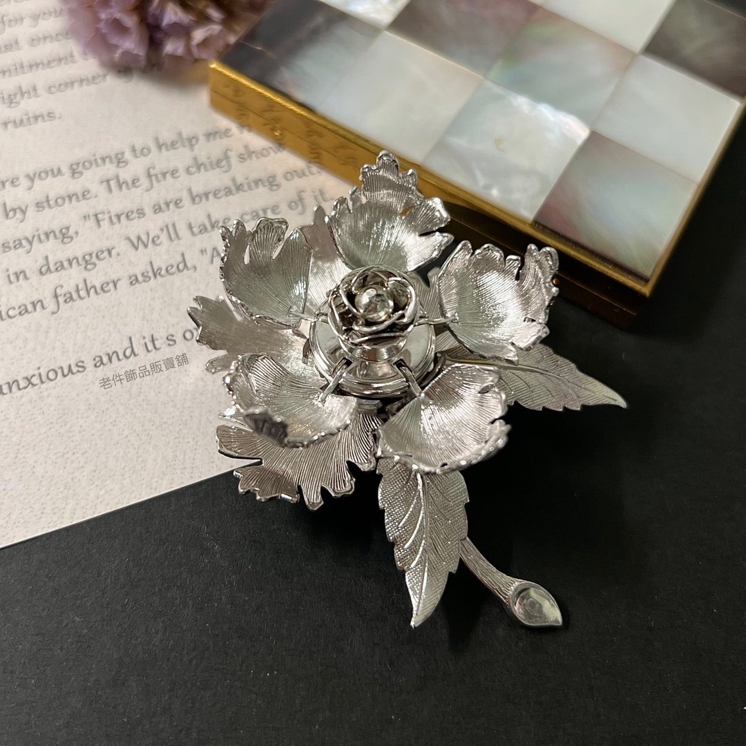 Warner收藏款银色机械花胸针 - 胸针 - 其他金属 银色
