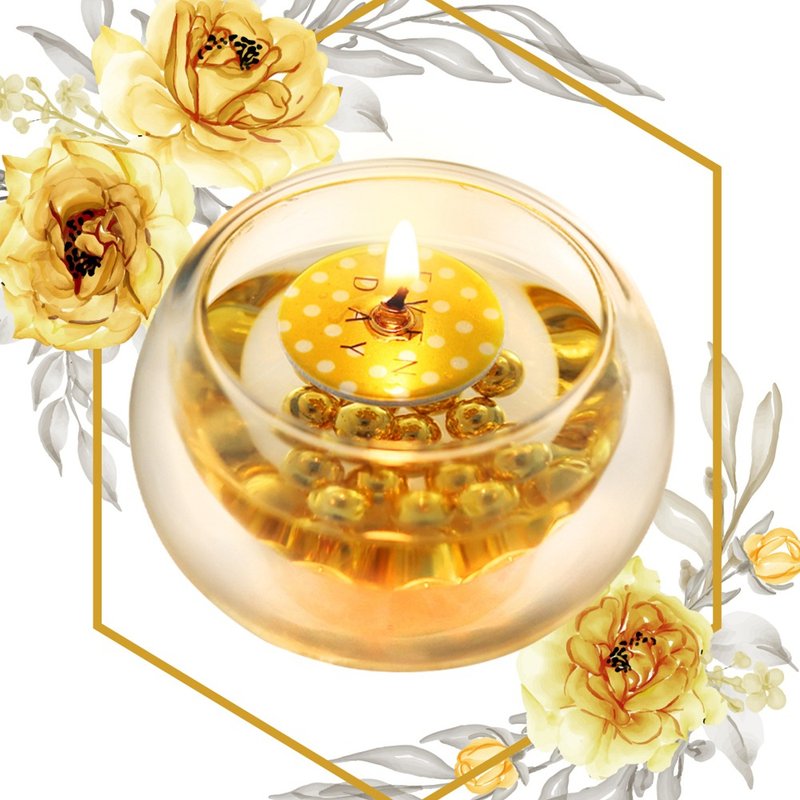 【韩国EVENDAY】 自然疗愈系 DIY香氛液体蜡烛 80ml - 心想事成 - 蜡烛/香氛/手工皂 - 玻璃 黄色