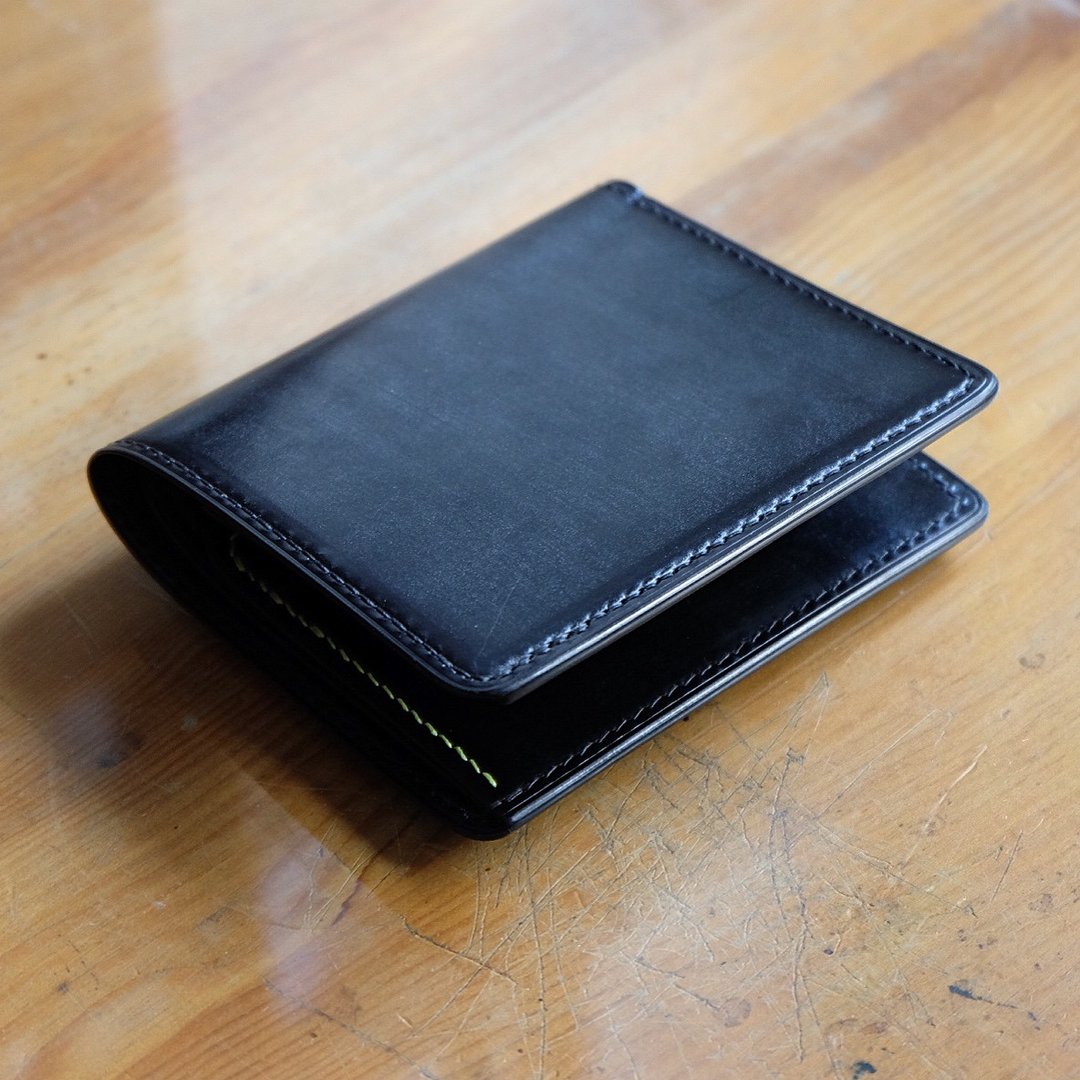 Mildy Hands - SV01 - 短夹 / 银包( Full UK Bridle Leather 马缰皮 ) - 皮夹/钱包 - 真皮 黑色
