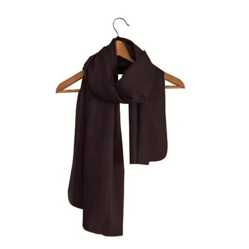 有机棉纱织围巾-深棕 - 围巾/披肩 - 棉．麻 咖啡色