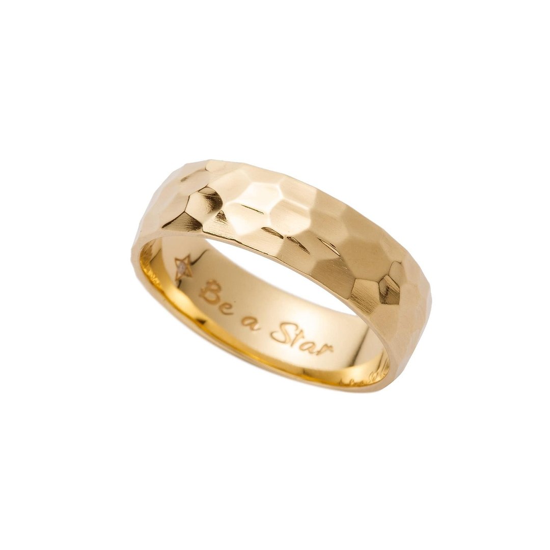 18K Be a Star 敲敲凹凸戒 - 戒指 - 贵金属 金色