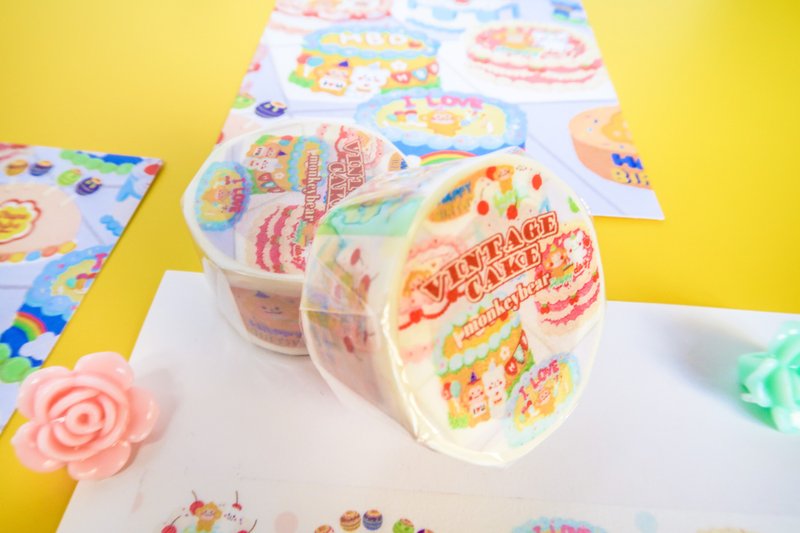 生日复古奶油蛋糕 【纸胶带】 - 纸胶带 - 纸 多色