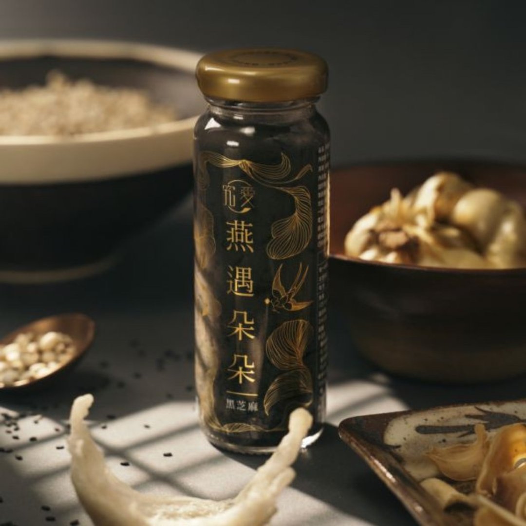 燕遇朵朵燕窝饮 - 黑芝麻 (130ml)|含 16g 燕窝 芝香醇厚 雪耳 送礼 - 健康/养生 - 玻璃 黑色
