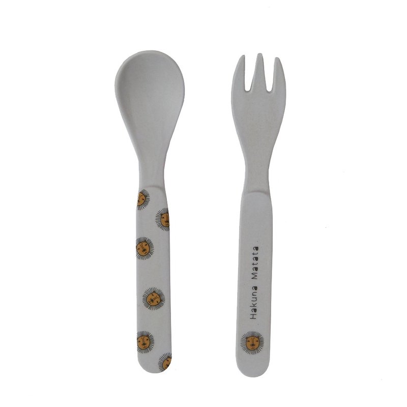 竹纤维餐具 / 狮子王 (汤匙+叉子) - 儿童餐具/餐盘 - 环保材料 多色