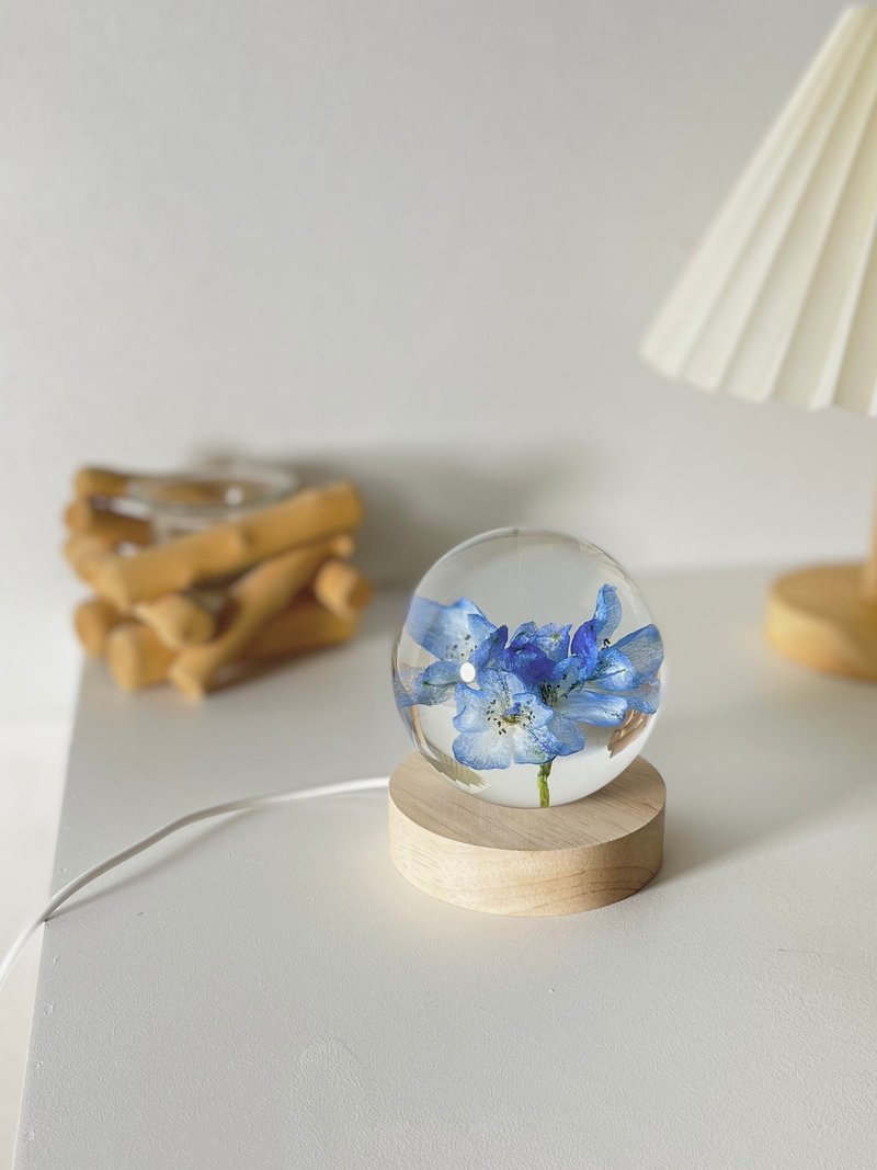 小飛燕真花標本/植物標本水晶球夜燈/植物禮物 - 灯具/灯饰 - 树脂 