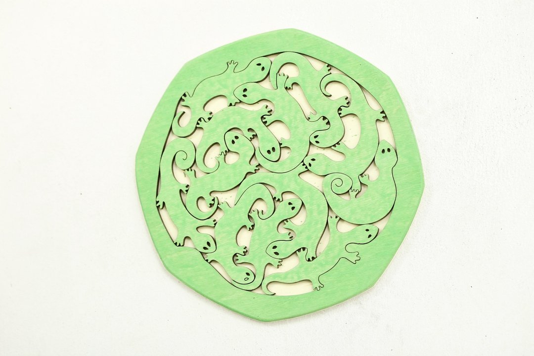 益智拼图系列 蜥蜴 - 玩具/玩偶 - 木头 