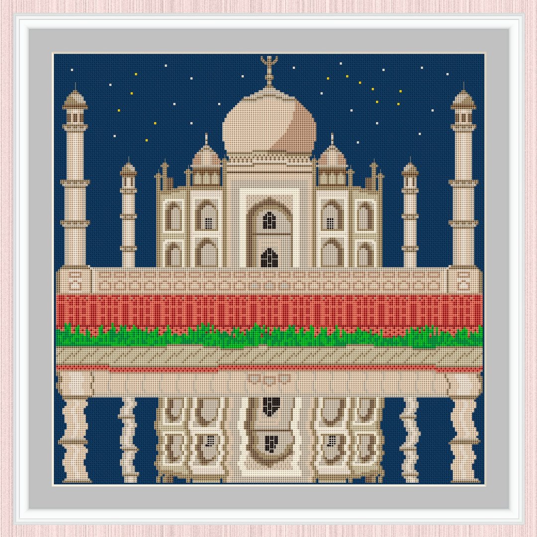 Taj Mahal Cross Stitch Pattern | Crown of the Palaces 十字繡圖案 - 手工艺教程/工具书 - 其他材质 