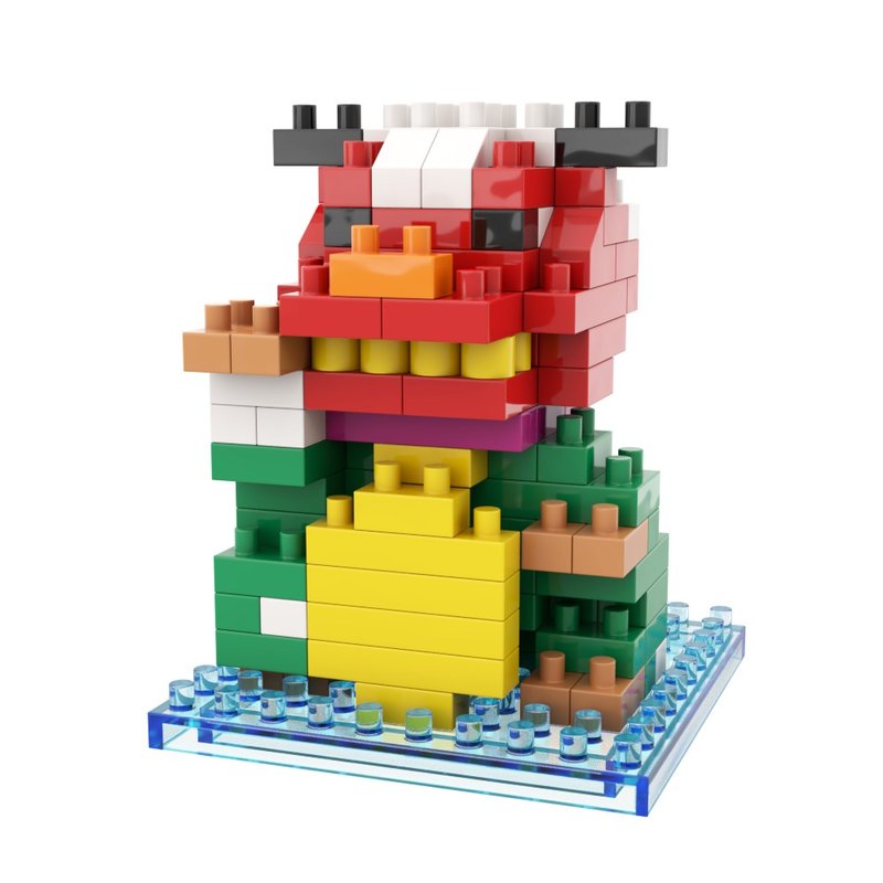 Archbrick 日本招财传统舞狮微积木 Nanoblock - 玩偶/公仔 - 塑料 多色