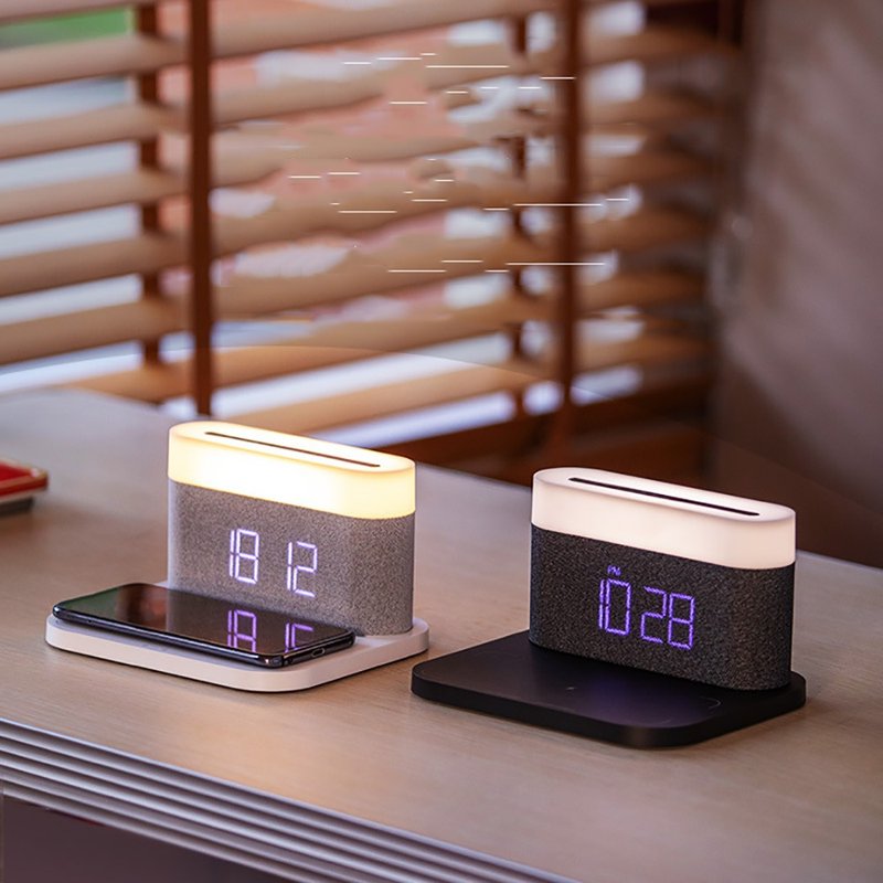 三合一磁吸無線充 LED時間屏鬧鐘 15W快充 觸摸無極調光小夜燈 - 手机充电及周边 - 塑料 