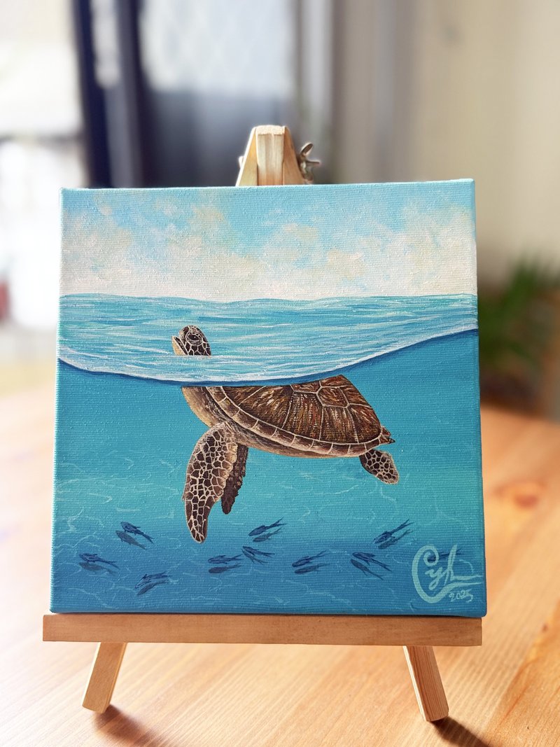 和我一起 迷你海龟7  With Me Mini Sea Turtle 7 - 订制画像 - 棉．麻 多色
