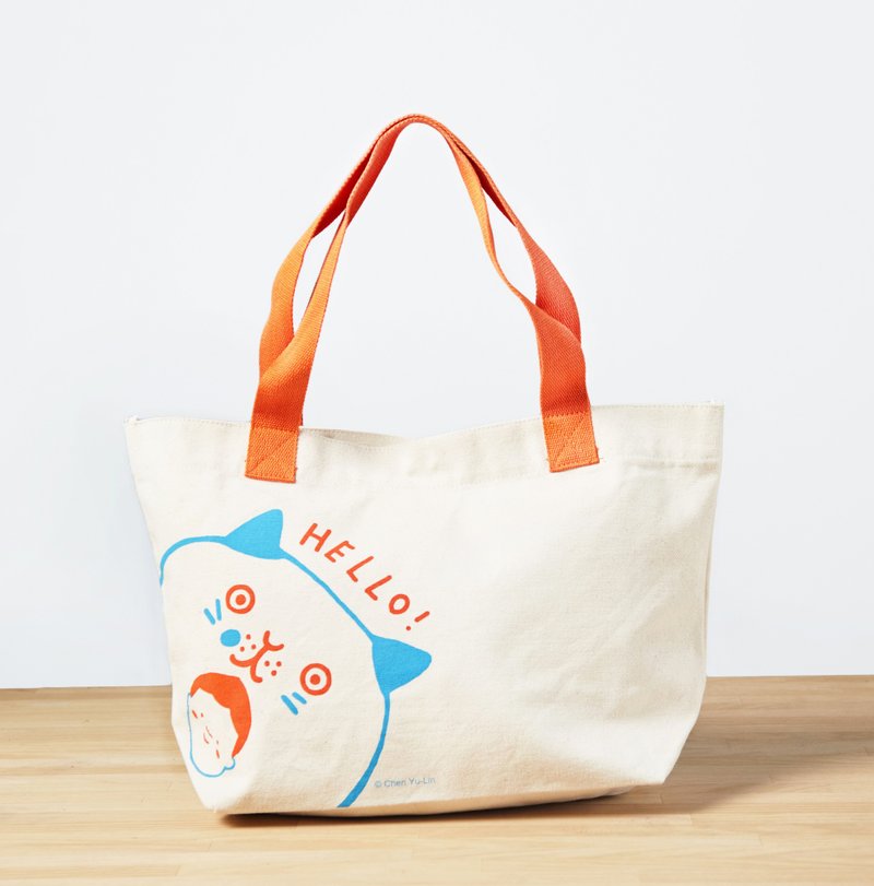 大猫的小宝贝大帆布包 原价600元特价499包邮 最后1个 - 侧背包/斜挎包 - 棉．麻 橘色