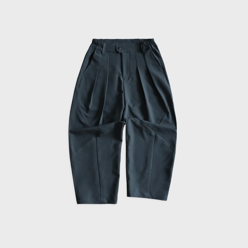 DYCTEAM - RePET Plaid splicing balloon pants (gray blue) - 男士长裤 - 其他材质 蓝色