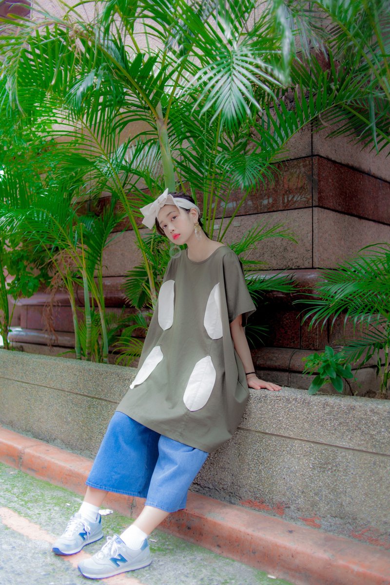 墨绿丛林野餐服 - 女装上衣 - 棉．麻 绿色