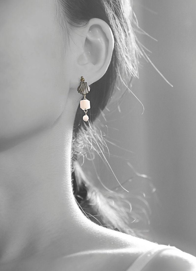 排列组合纯银耳环 / 贝壳 /  JIEGEM   姊的珠宝 - 耳环/耳夹 - 宝石 咖啡色