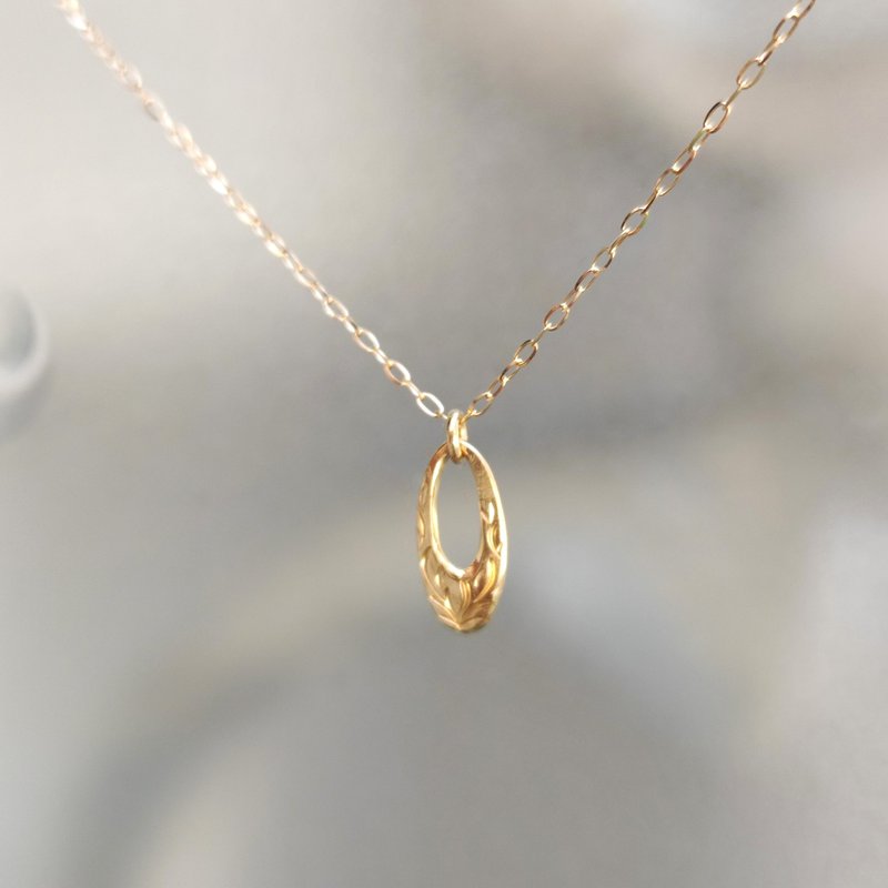18K Gold Handmade Necklace Oval for Ladies - 项链 - 贵金属 金色