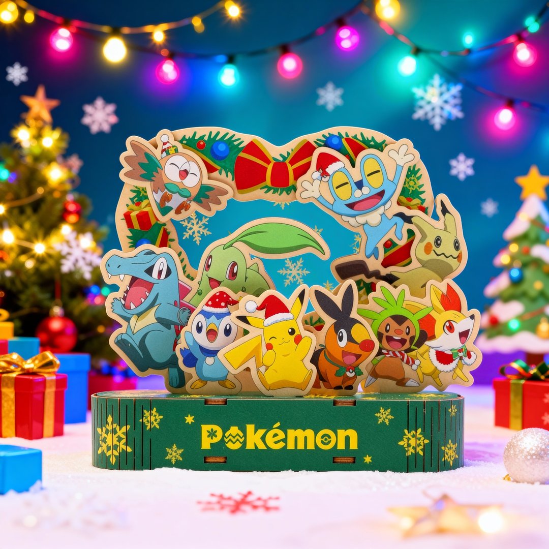 Pokémon圣诞夜灯 - Celebration - 灯具/灯饰 - 木头 多色
