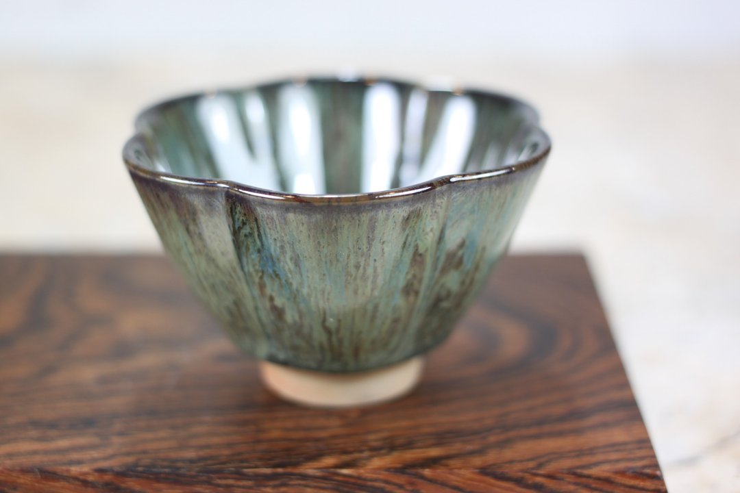 【沐春生活】森林 天目釉 花瓣茶杯 茶碗 莺歌名家叶敏祥作品 - 茶具/茶杯 - 瓷 
