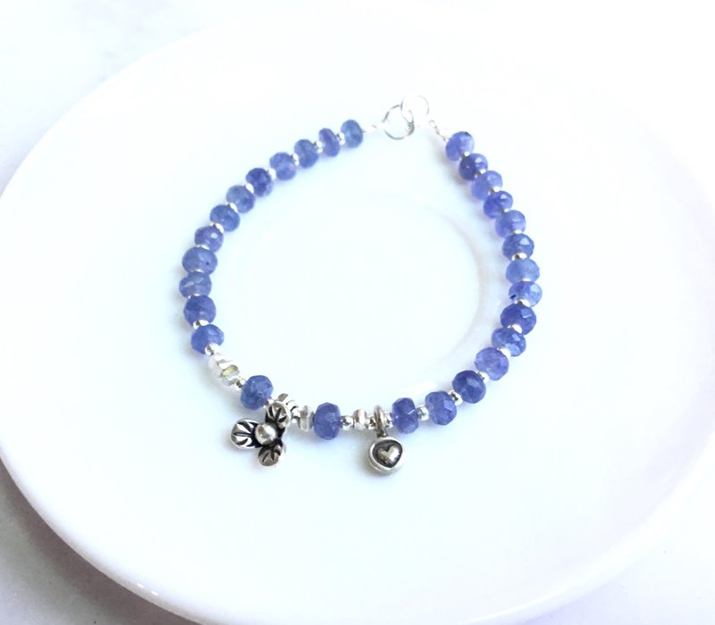 Ops Tanzanite silver bracelet-丹泉石/银/蓝紫色/限定/独特/银 - 手链/手环 - 其他金属 蓝色