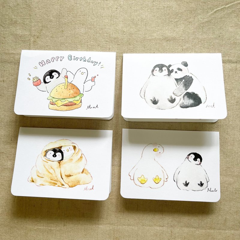小企鹅小卡 - 卡片/明信片 - 纸 多色