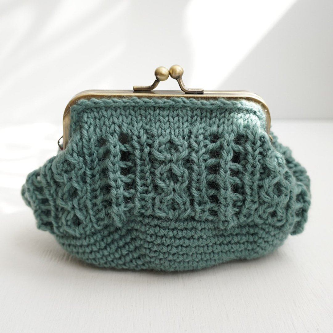 Ba-ba handmade Pattern knitted pouch No.C1589 - 化妆包/杂物包 - 其他材质 绿色
