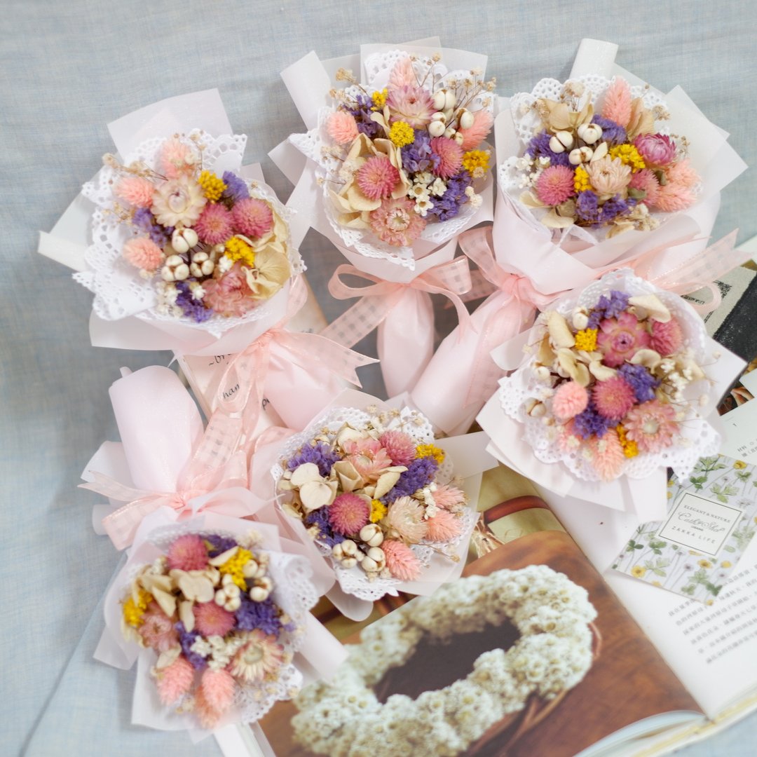 定制专属订单- 缤纷可爱小花束*6 捧花礼 For dear clrissa - 干燥花/捧花 - 植物．花 粉红色