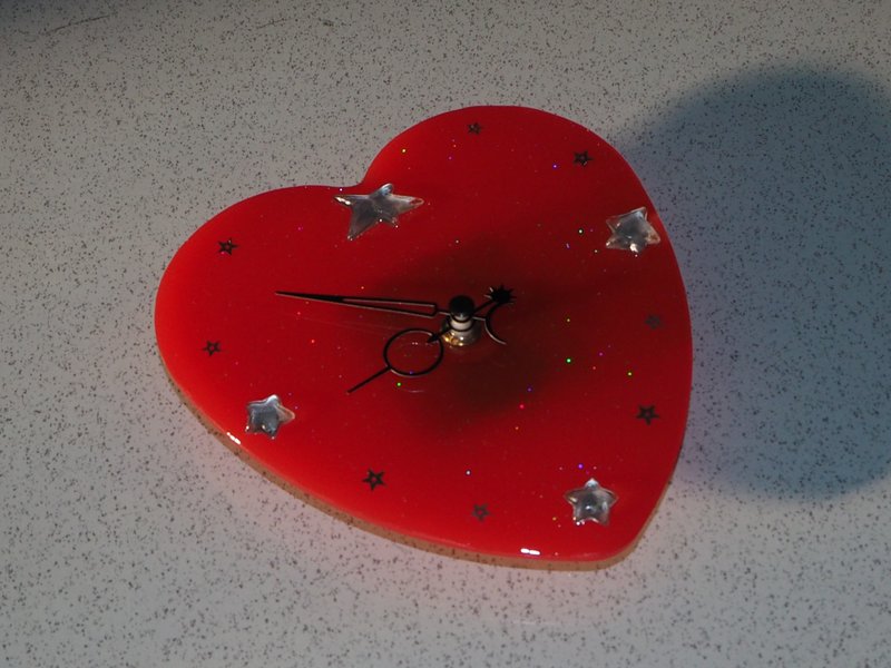 红心时钟 - 时钟/闹钟 - 塑料 红色