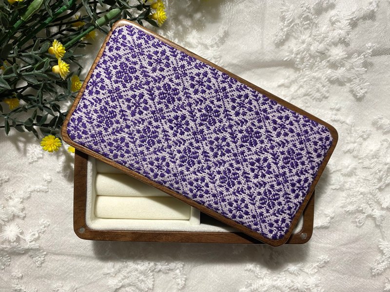 小巾绣木首饰盒 戒指收纳 刺绣 紫 - 收纳用品 - 棉．麻 紫色