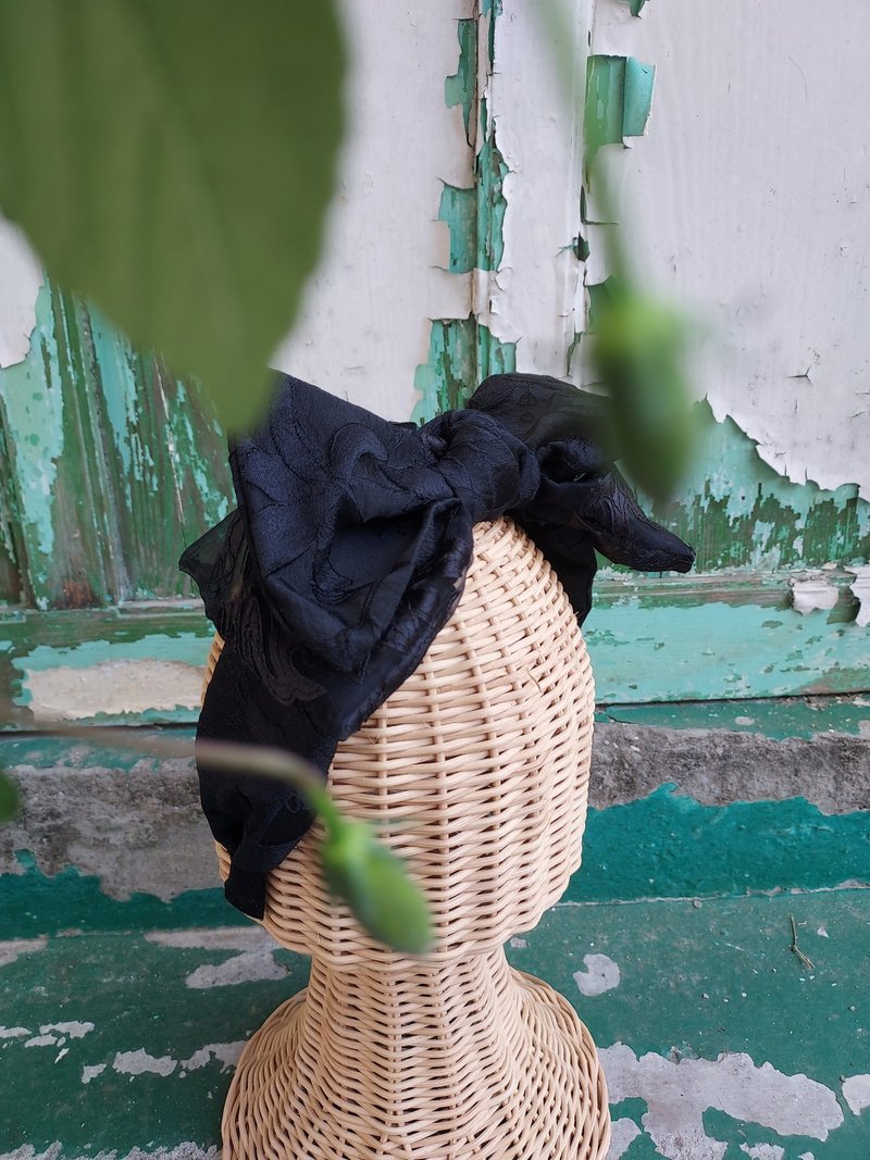 手作发箍  越黑越美丽 - 发带/发箍 - 聚酯纤维 黑色